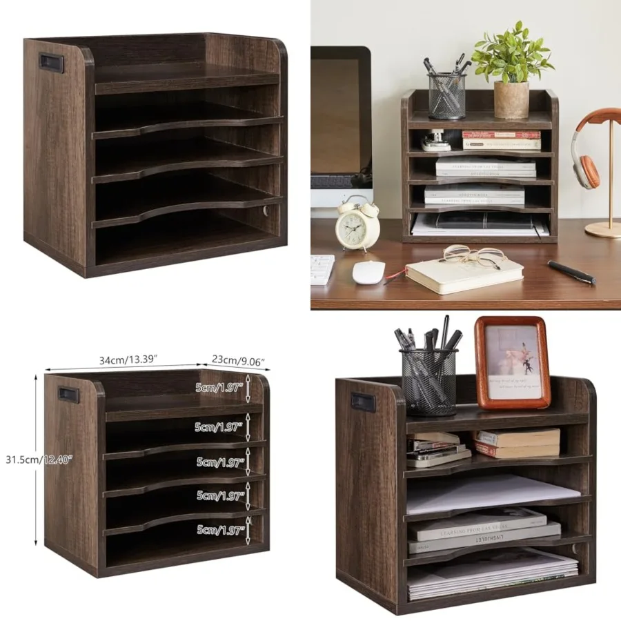 Desktop File Organizer with Handle, Document Letter Mail Tray Sorter with 3 Adjustable Shelves, 5 Tiers Paper Holder for Home O
Desktop File Organizer with Handle, Document Letter Mail Tray Sorter with 3 Adjustable Shelves, 5 Tiers Paper Holder for Home O