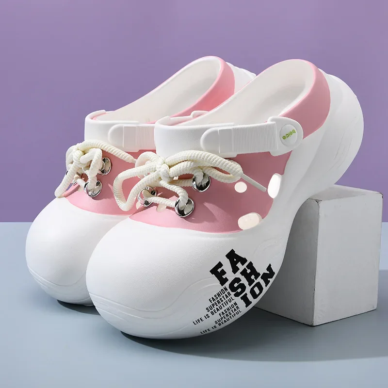 Новое поступление 2025, женские тапочки на платформе со шнуровкой «сделай сам», модные сабо, обувь на толстой подошве, женские уличные сандалии, пляжные шлепанцы
Новое поступление 2025, женские тапочки на платформе со шнуровкой «сделай сам», модные сабо, обувь на толстой подошве, женские уличные сандалии, пляжные шлепанцы