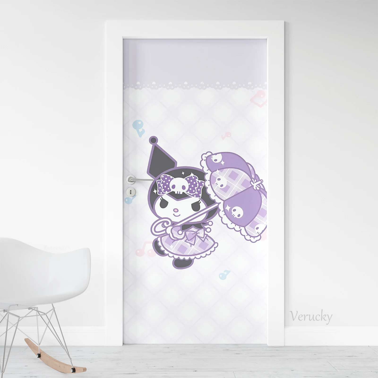 Наклейки на дверь Sanrio Kuromi, Мультяшные настенные наклейки, обои, самоклеящиеся водонепроницаемые украшения для дома и входной двери, постер
Наклейки на дверь Sanrio Kuromi, Мультяшные настенные наклейки, обои, самоклеящиеся водонепроницаемые украшения для дома и входной двери, постер