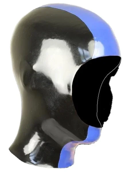 High Quality Latex Rubber Unisex Black and Light Blue Special Mask Cool Headgear Sizes XS-XXL 
High Quality Latex Rubber Unisex Black and Light Blue Special Mask Cool Headgear Sizes XS-XXL