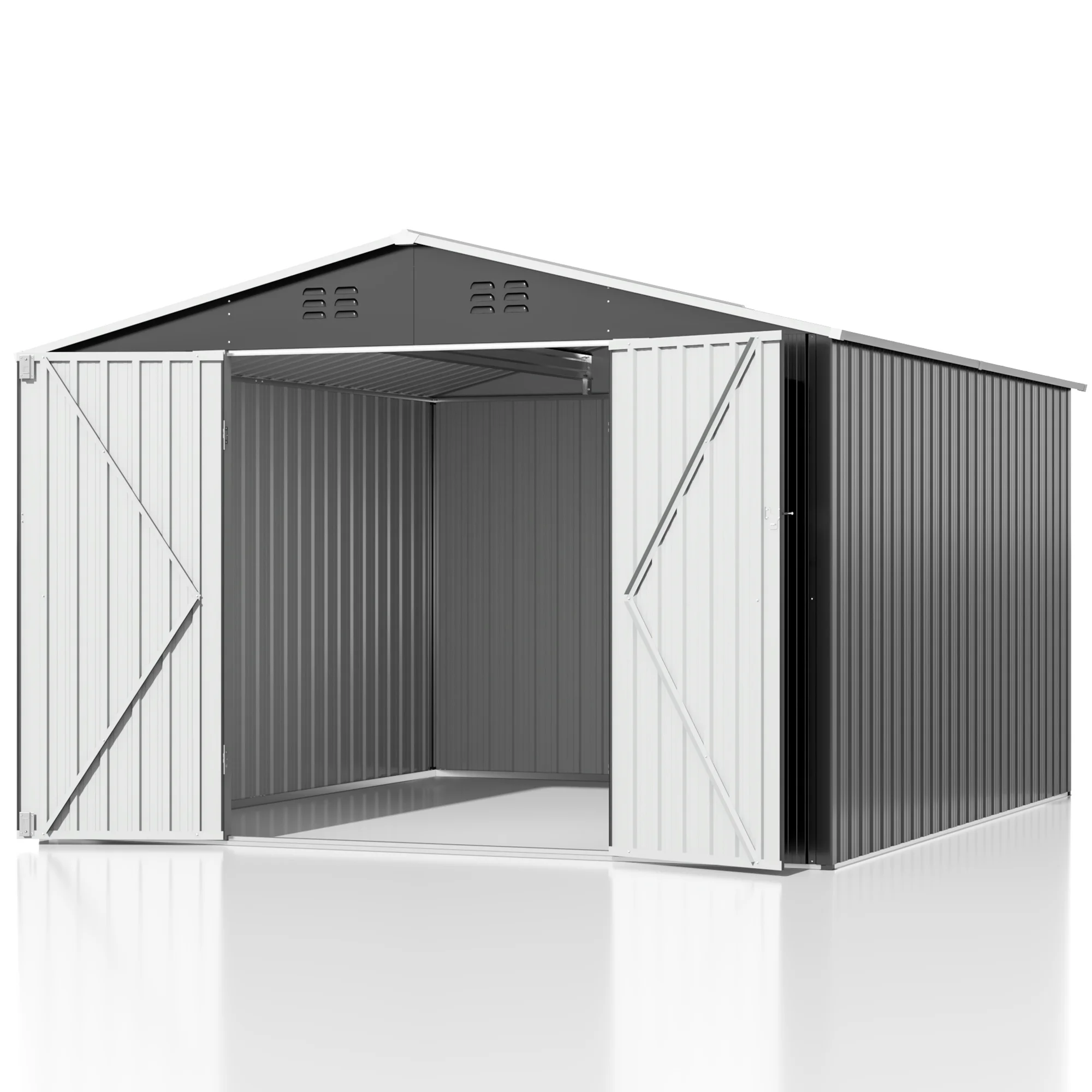 VIWAT Outdoor Storage Shed, Spacious Garden Shed with Enhanced Frame Construction and Lockable Doors, Metal Tool Storage for Backyard, Garden, Patio, and Lawn (4x6 8x12 10x10FT)
VIWAT Outdoor Storage Shed, Spacious Garden Shed with Enhanced Frame Construction and Lockable Doors, Metal Tool Storage for Backyard, Garden, Patio, and Lawn (4x6 8x12 10x10FT)