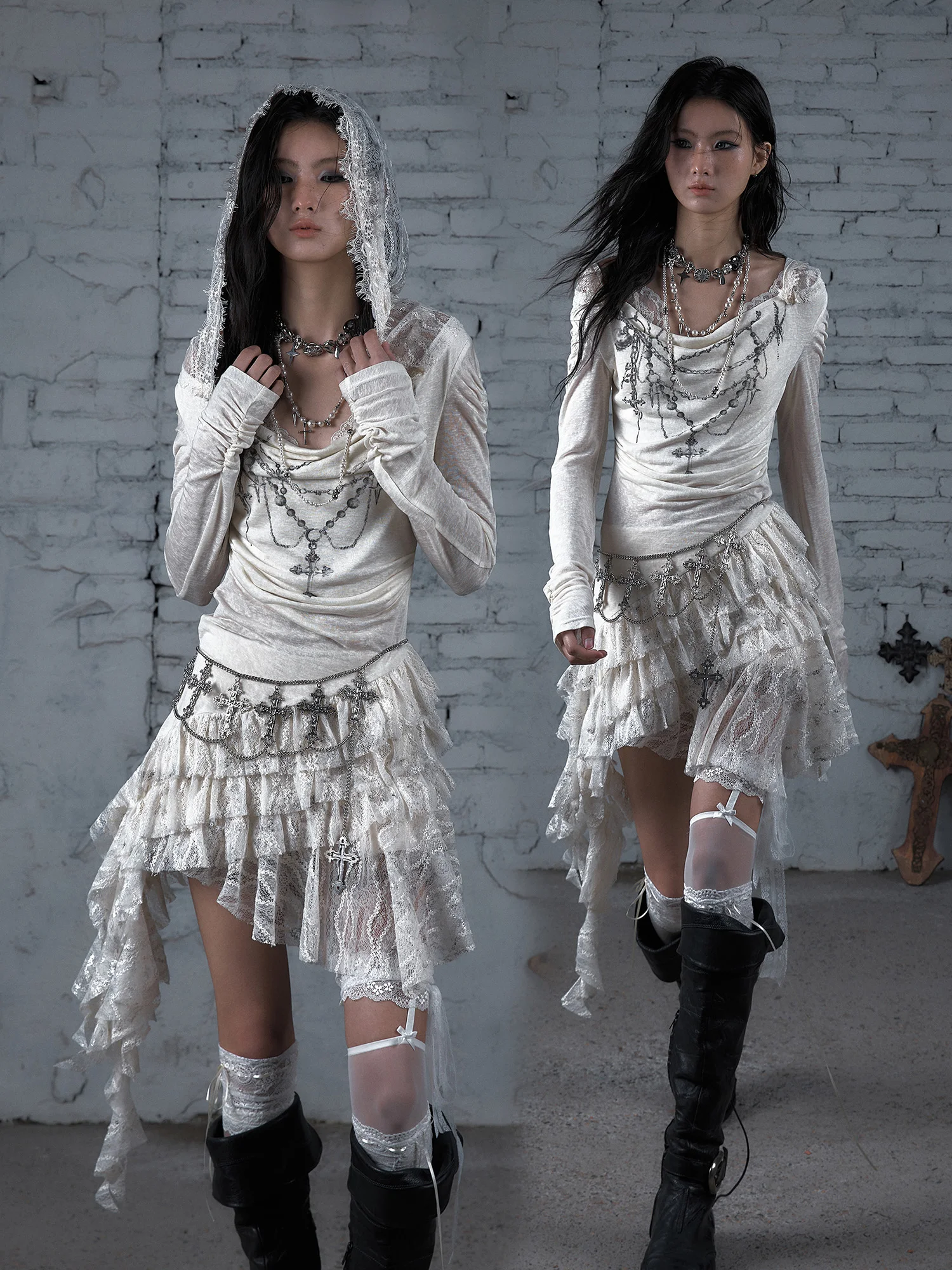 NO ROMANCE Fairy Sexy Punk Printing Half Transparent Lace Patch Knitted Long Sleeve Hooded Dresses Rock Gothic Design Vestidos
NO ROMANCE Fairy Sexy Punk Printing Half Transparent Lace Patch Knitted Long Sleeve Hooded Dresses Rock Gothic Design Vestidos
