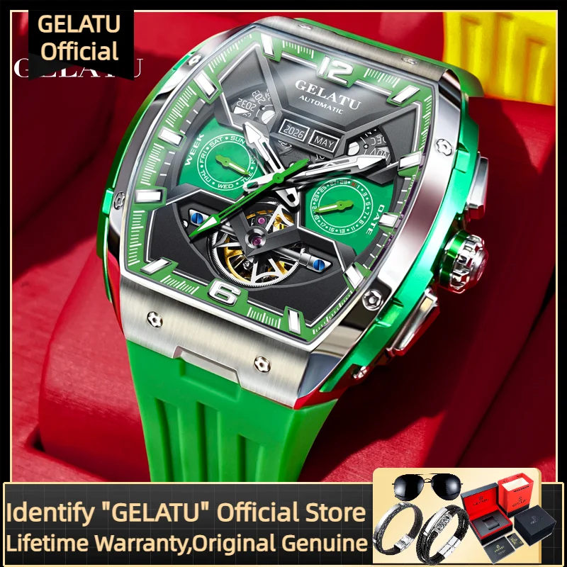 GELATU 6013 Tourbillon Men's Watch Luxury Brand Multi functional Sapphire Waterproof Men Automatic Mechanical Watch Reloj Hombre
GELATU 6013 Tourbillon Men's Watch Luxury Brand Multi functional Sapphire Waterproof Men Automatic Mechanical Watch Reloj Hombre