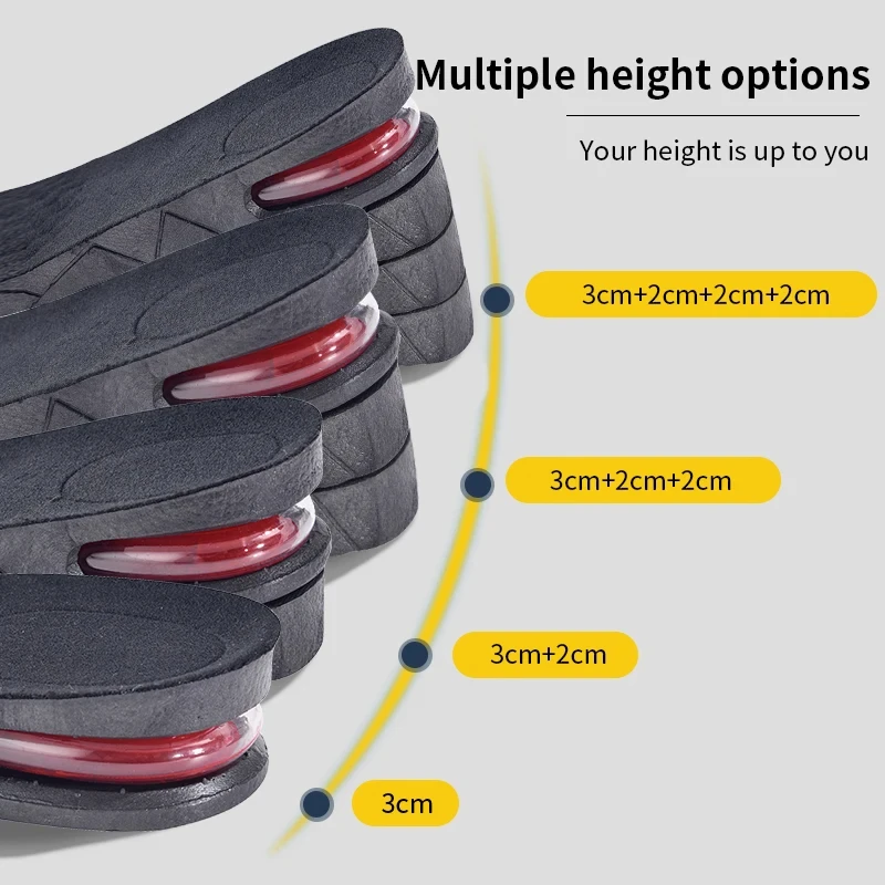 Height Increase Insoles Air Cushion Elevator Shoe Insole Lifts Kits Inserts for Men Women Taller Insoles 3-9cm Variable Height
Height Increase Insoles Air Cushion Elevator Shoe Insole Lifts Kits Inserts for Men Women Taller Insoles 3-9cm Variable Height