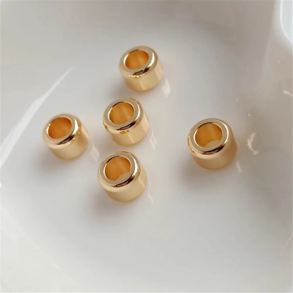 14k Gold-plated Large-hole Bucket Bead Leather Rope Fixed Spacer Bead Loose Bead Retro Bead Matching Diy Jewelry Accessory
14k Gold-plated Large-hole Bucket Bead Leather Rope Fixed Spacer Bead Loose Bead Retro Bead Matching Diy Jewelry Accessory