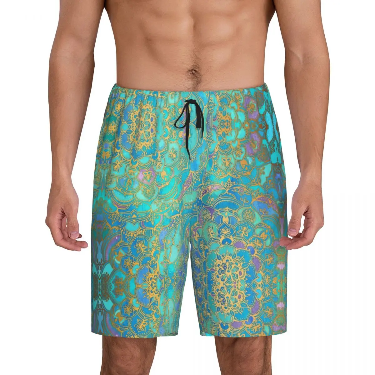 Custom Sapphire Jade Stained Glass Mandala Pajama Shorts Men Bohemian Sleepwear Lounge Bottom Stretch Sleep Short with Pockets
Custom Sapphire Jade Stained Glass Mandala Pajama Shorts Men Bohemian Sleepwear Lounge Bottom Stretch Sleep Short with Pockets