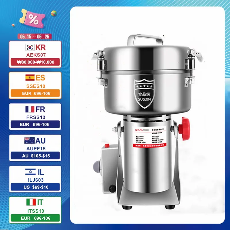 Commercial Electric 2500g Spice Grinder Ceramic Blade Plastic Housing for Outdoor Use Mixer and Coffee Grinder Machine
Commercial Electric 2500g Spice Grinder Ceramic Blade Plastic Housing for Outdoor Use Mixer and Coffee Grinder Machine