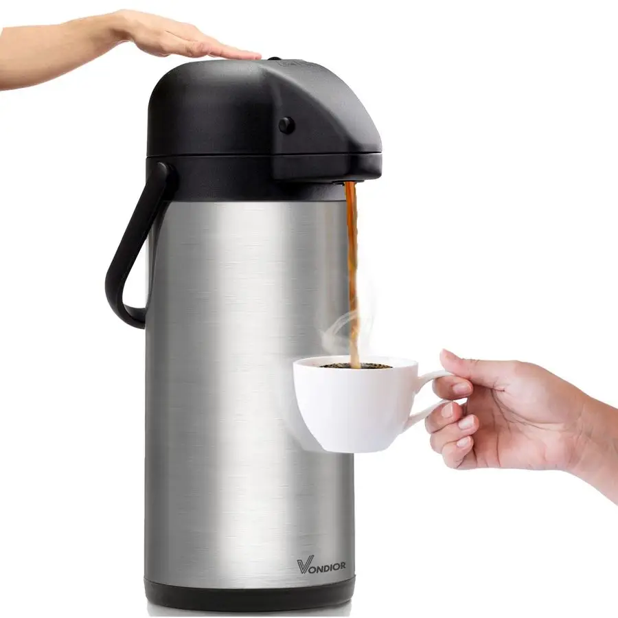 Carafe for Keeping Hot 102oz 3L Airpot Coffee Dispenser with Pump Insulated Stainless Steel Hot Beverage Dispenser for Parties
Carafe for Keeping Hot 102oz 3L Airpot Coffee Dispenser with Pump Insulated Stainless Steel Hot Beverage Dispenser for Parties