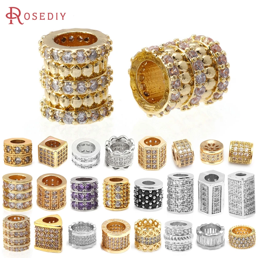 18K Gold Color Brass and Zircon Large Hole Beads Cylinder Spacer Beads Bracelets Beads High Quality Jewelry Diy Accessories
18K Gold Color Brass and Zircon Large Hole Beads Cylinder Spacer Beads Bracelets Beads High Quality Jewelry Diy Accessories