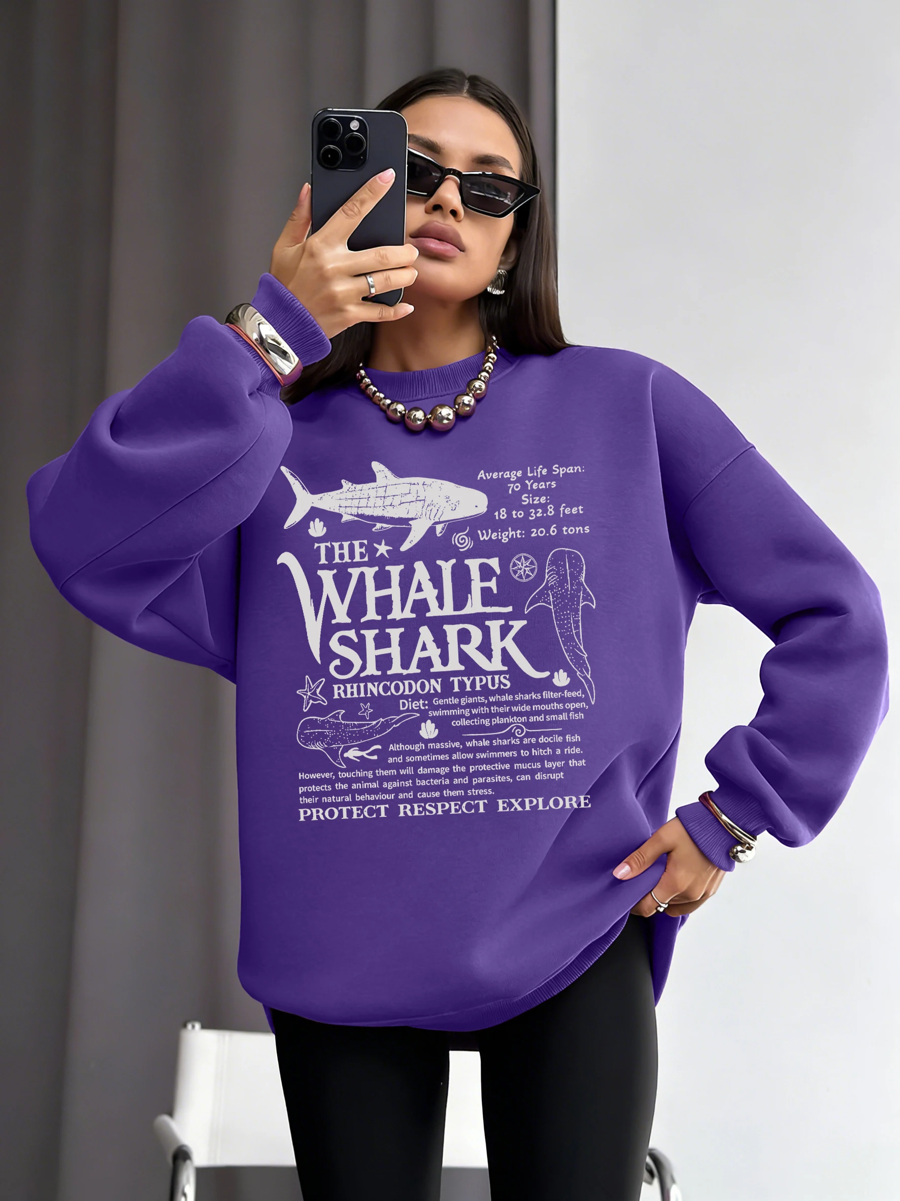 Creative Whale Shark With Letters Printing Pullovers Female Vintage Fashion Sweatshirts Basic Hip Hop Tops Autumn Winter Clothes
Creative Whale Shark With Letters Printing Pullovers Female Vintage Fashion Sweatshirts Basic Hip Hop Tops Autumn Winter Clothes
