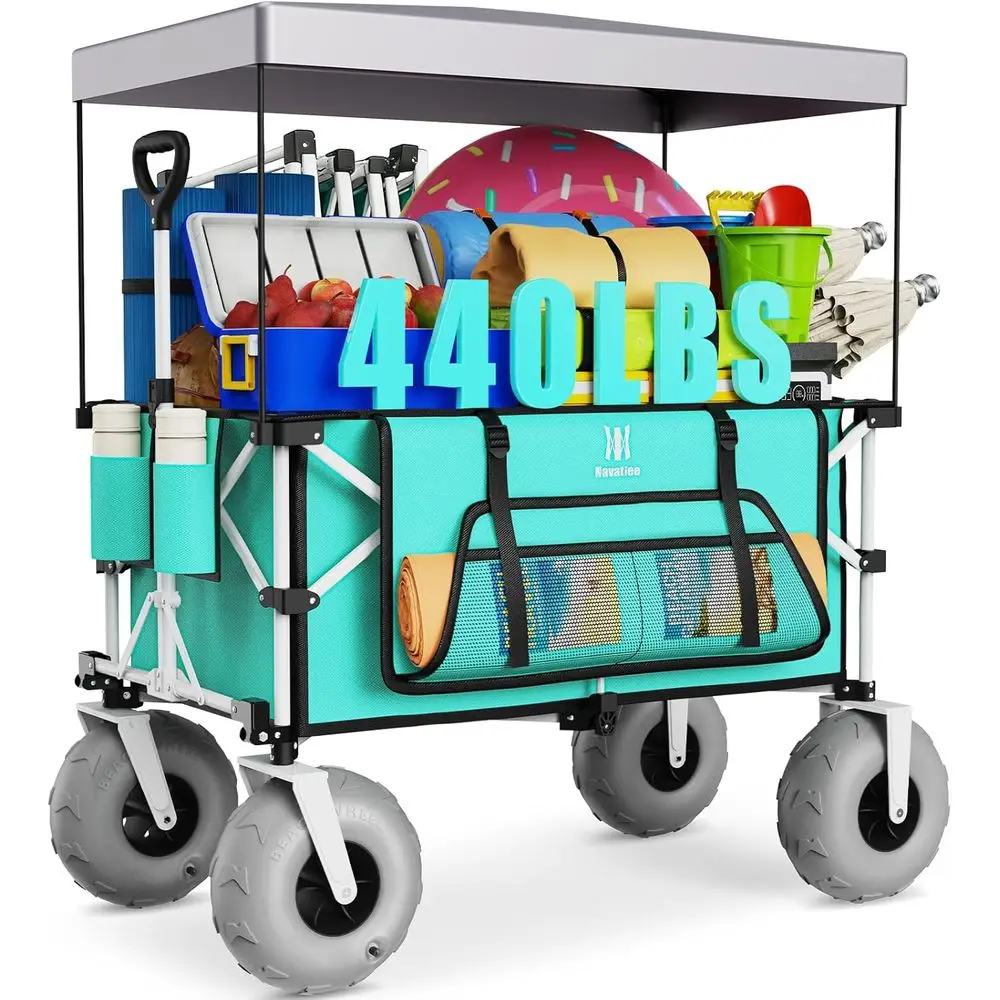 Large 200L Collapsible Beach Cart with 9 Wheels and 440lbs Capacity, Light Blue
Large 200L Collapsible Beach Cart with 9 Wheels and 440lbs Capacity, Light Blue