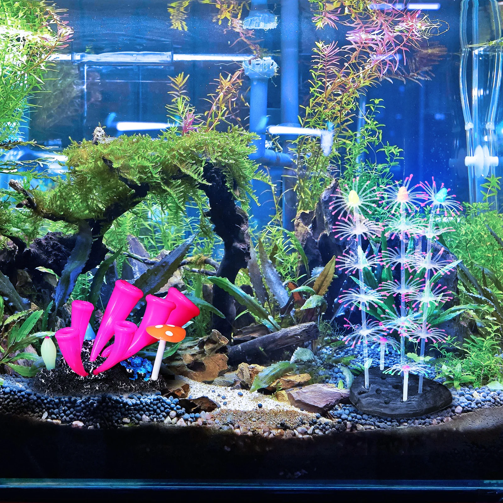 2Pcs Glow in The Dark Fish Tank Coral Decorations Silicone Fake Coral Reef Decor Aquarium Landscape Natural Underwater Scene
2Pcs Glow in The Dark Fish Tank Coral Decorations Silicone Fake Coral Reef Decor Aquarium Landscape Natural Underwater Scene