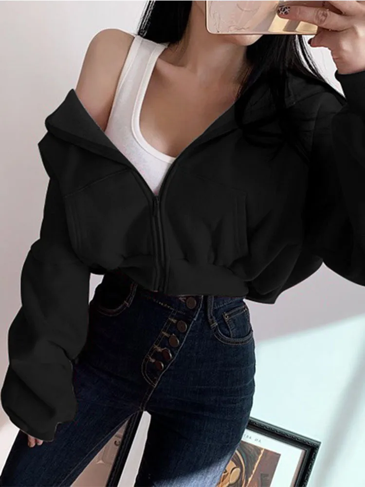Short Hoodies Women Solid Sweatshirt Tracksuit Long Sleeve Female Crop Top 2024 Fashion Korean Clothing Harajuku
Short Hoodies Women Solid Sweatshirt Tracksuit Long Sleeve Female Crop Top 2024 Fashion Korean Clothing Harajuku