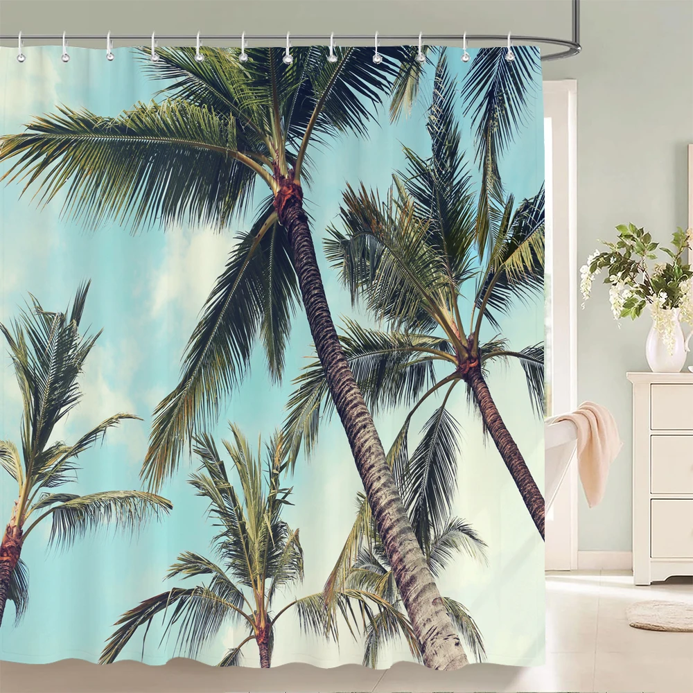 High Quality Sunny Beach Palm Tree Printed Fabric Shower Curtains Sea Scenery Bath Screen Waterproof Bathroom Decor with Hooks
High Quality Sunny Beach Palm Tree Printed Fabric Shower Curtains Sea Scenery Bath Screen Waterproof Bathroom Decor with Hooks