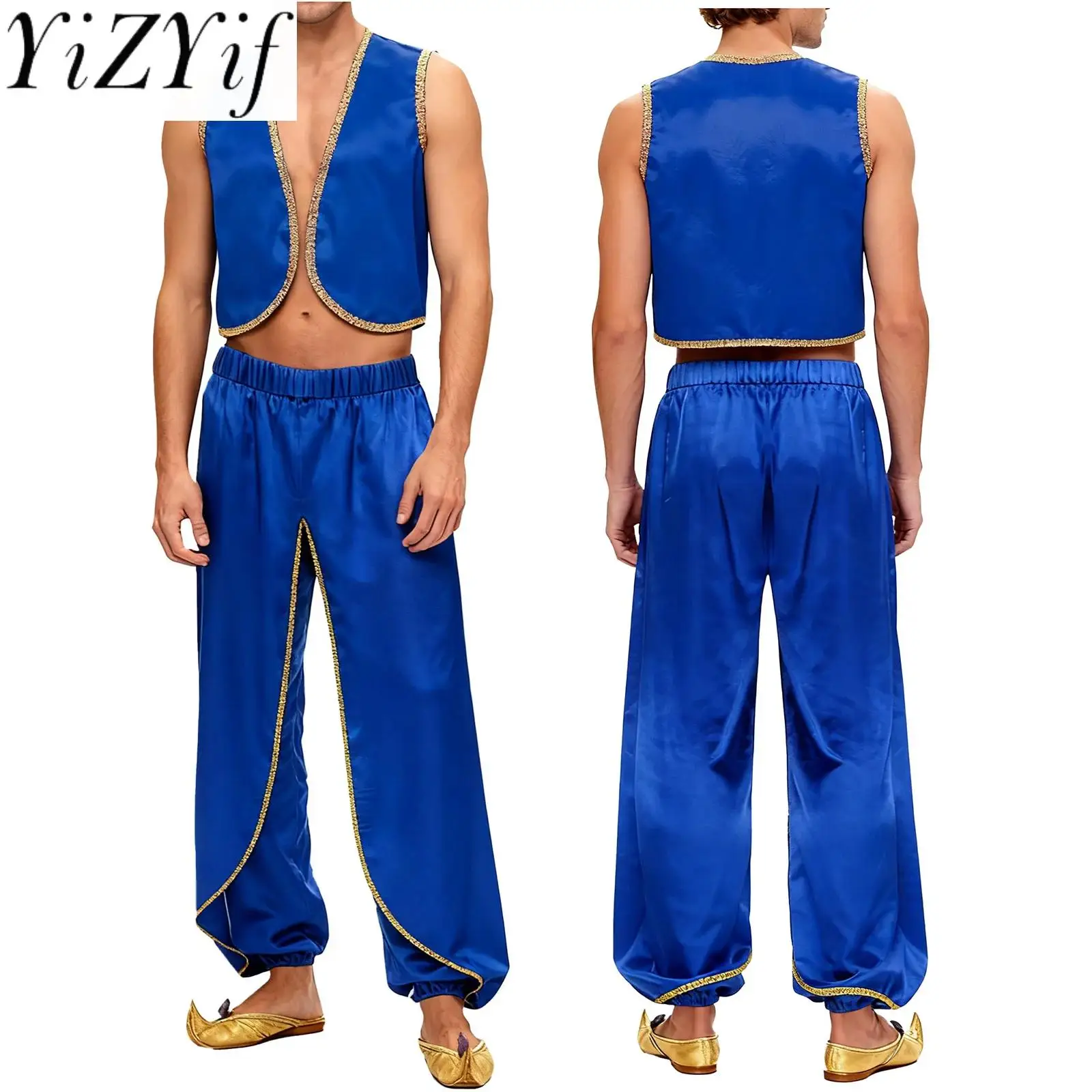 Men Halloween Ancient Arabian Indian Prince Cosplay Performance Outfits Vest And Baggy Pants India Dhoti Palazzo Trousers Sets
Men Halloween Ancient Arabian Indian Prince Cosplay Performance Outfits Vest And Baggy Pants India Dhoti Palazzo Trousers Sets