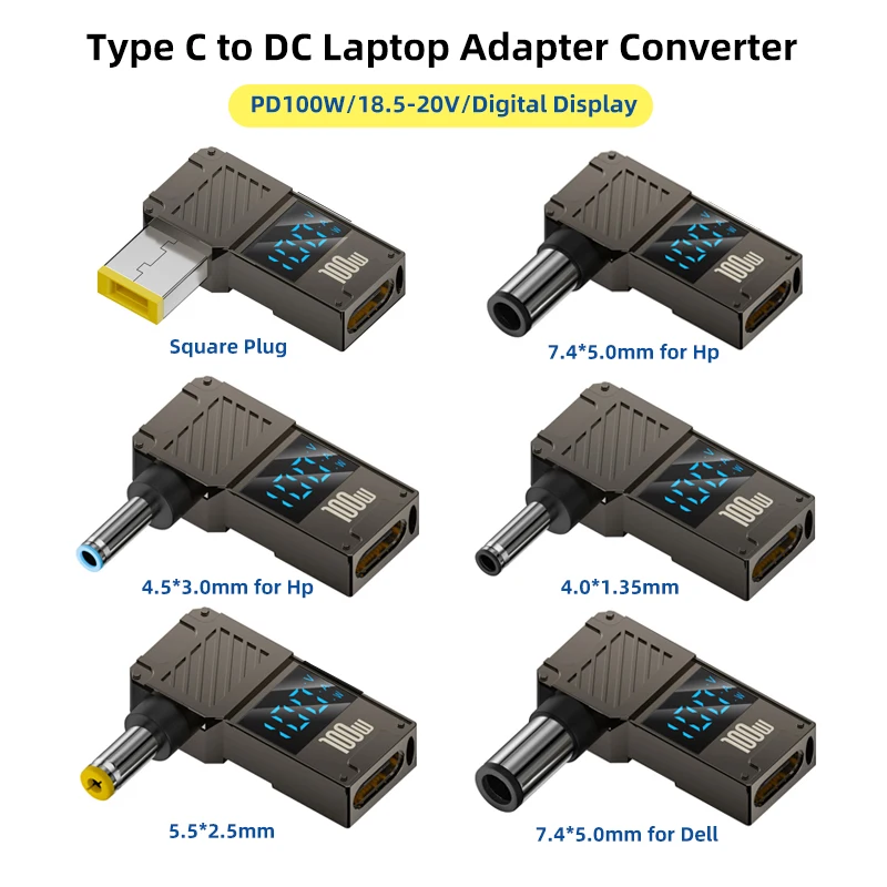 PD100W Type C to DC Plug Converter Female USB C to DC Male Jack Laptop Charger Power Supply Adapter Connector for Lenovo HP DELL
PD100W Type C to DC Plug Converter Female USB C to DC Male Jack Laptop Charger Power Supply Adapter Connector for Lenovo HP DELL