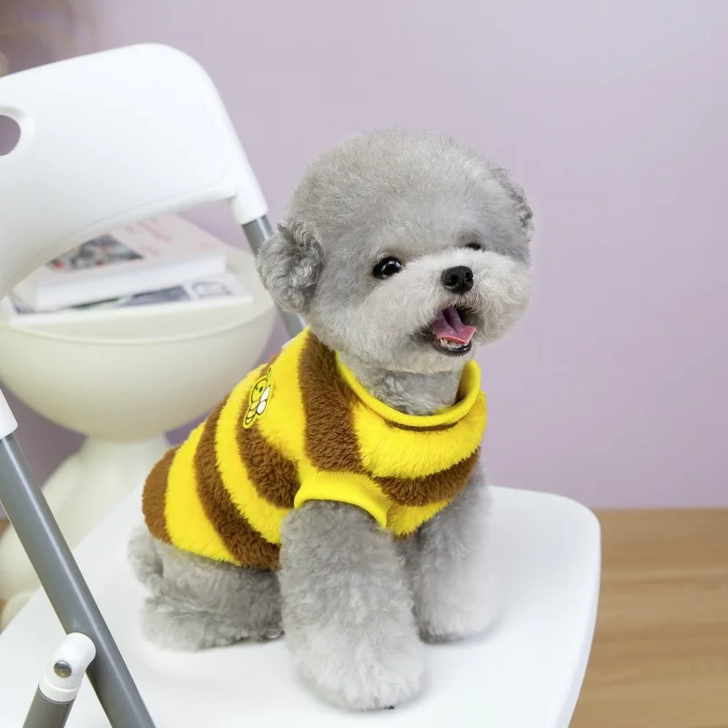 Dog Cloth Autumn-Winter Thick and Warm Anti-Chilly Pet Cat Fleece Coat Bee-shaped Pet Product Yellow Polyester Cartoon Style
Dog Cloth Autumn-Winter Thick and Warm Anti-Chilly Pet Cat Fleece Coat Bee-shaped Pet Product Yellow Polyester Cartoon Style