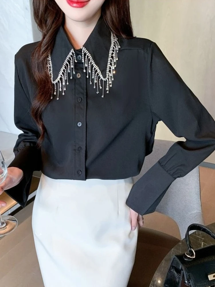 Unique Chiffon Blouse with Fringe Details Elegant Long Sleeve Single Breasted Shirt Stylish Spring Autumn Women's Top
Unique Chiffon Blouse with Fringe Details Elegant Long Sleeve Single Breasted Shirt Stylish Spring Autumn Women's Top