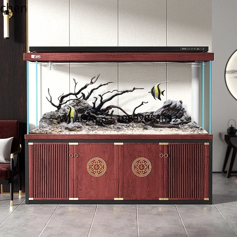 YG10fish tank living room, new large ultra-white glass aquarium household floor bottom filter 2 meters office
YG10fish tank living room, new large ultra-white glass aquarium household floor bottom filter 2 meters office