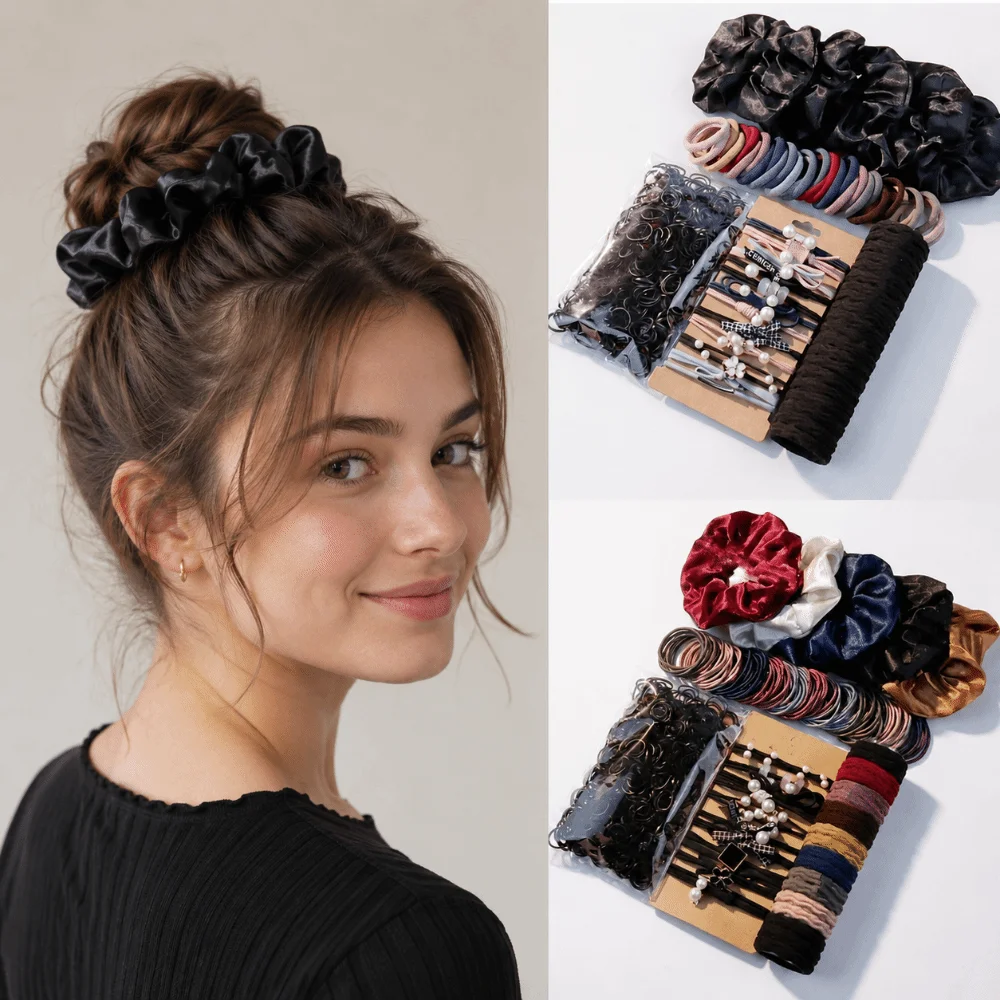 1087Pcs Multi-Style Hair Accessories Kit Neutral Color Elastic Scrunchies Bundle Multi-Size All-in-One Design Hair Ties Set
1087Pcs Multi-Style Hair Accessories Kit Neutral Color Elastic Scrunchies Bundle Multi-Size All-in-One Design Hair Ties Set