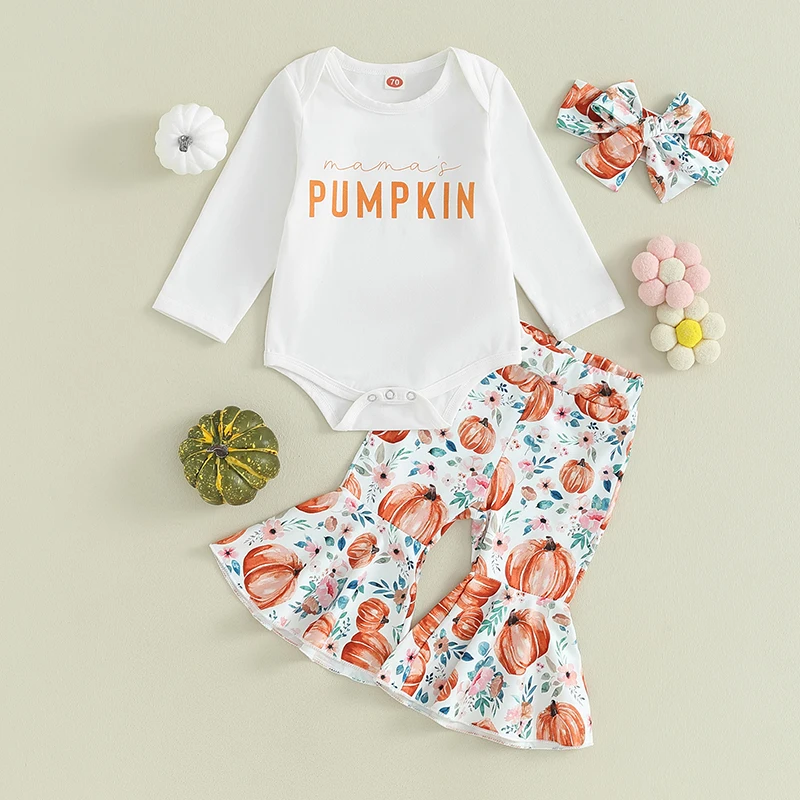 Toddler Baby Girl Halloween Clothes Letter Print Long Sleeve Romper Pumpkin Flare Pants Bow Headband 3PCS FallOutfit
Toddler Baby Girl Halloween Clothes Letter Print Long Sleeve Romper Pumpkin Flare Pants Bow Headband 3PCS FallOutfit