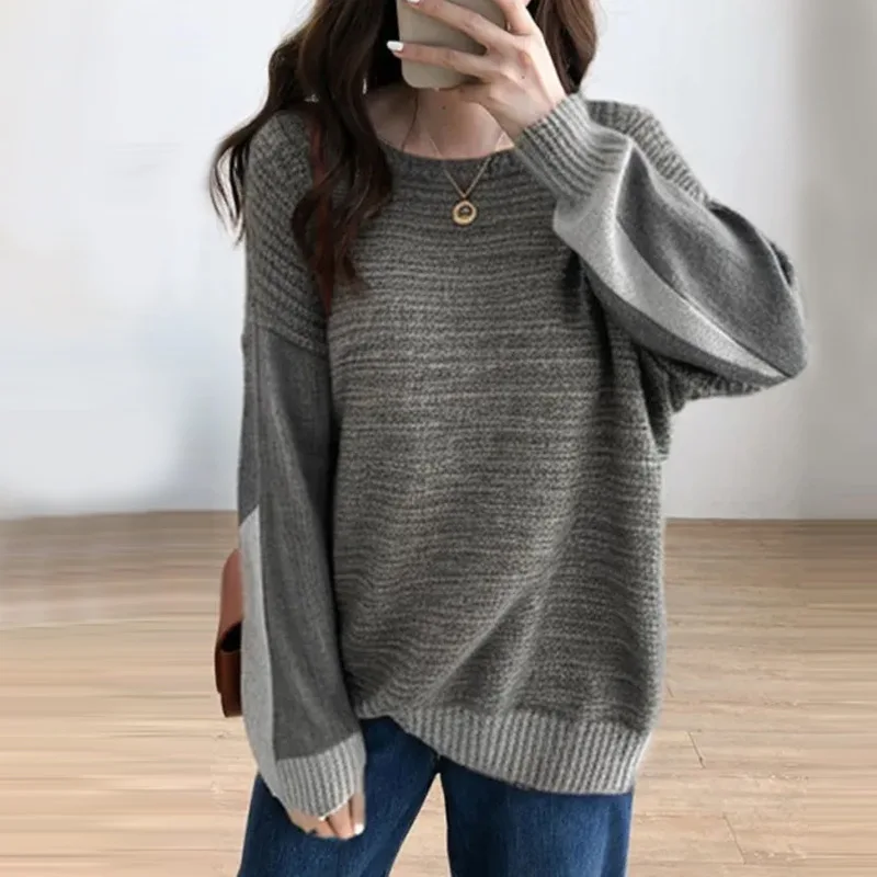 2025 Autumn and Winter New Round Neck Long Sleeved Sweatshirt with Patchwork Sweater Top
2025 Autumn and Winter New Round Neck Long Sleeved Sweatshirt with Patchwork Sweater Top