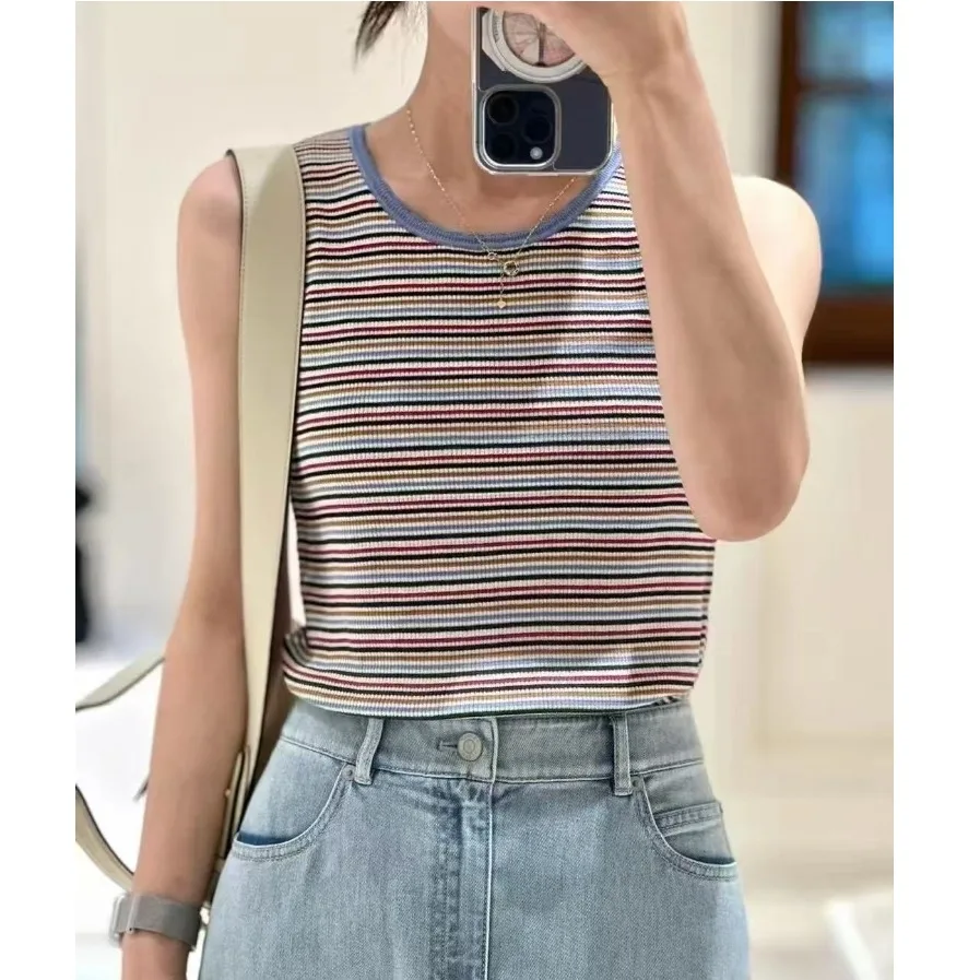 Withered Classic And Versatile Fashionable Loose Contrasting Color Pullover Striped Knitted Vest Top
Withered Classic And Versatile Fashionable Loose Contrasting Color Pullover Striped Knitted Vest Top