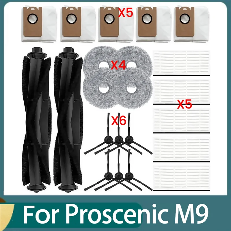AC39-22PCS Replacement Parts For Proscenic M9 Robot Vacuum Cleaner Main Side Brush HEPA Filter Mop Cloth Dust Bag
AC39-22PCS Replacement Parts For Proscenic M9 Robot Vacuum Cleaner Main Side Brush HEPA Filter Mop Cloth Dust Bag