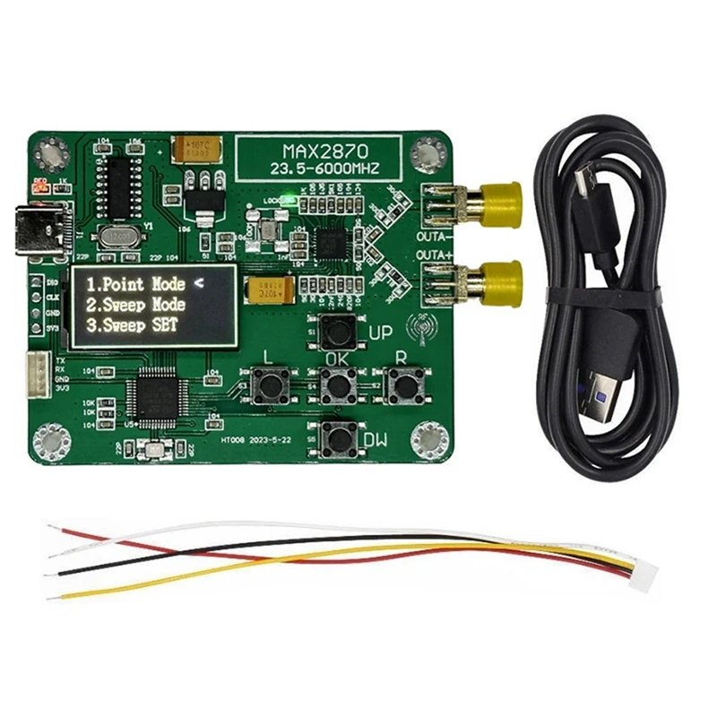 HT008 Источник сигнала MAX2870 STM32 23,5-6000 МГц Генератор сигналов Источник сигнала поддерживает режим точки/подключения
HT008 Источник сигнала MAX2870 STM32 23,5-6000 МГц Генератор сигналов Источник сигнала поддерживает режим точки/подключения
