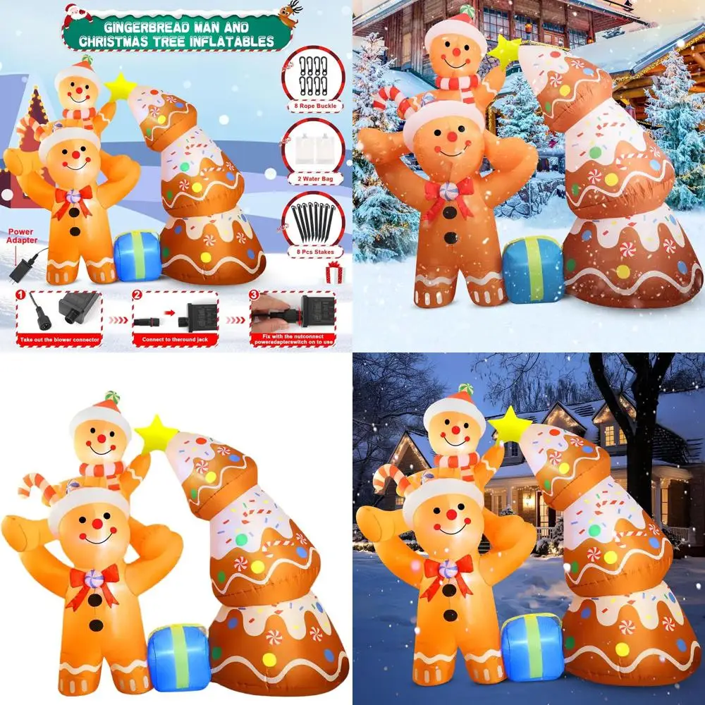 7.2ft Outdoor Christmas Inflatables: Gingerbread Man & Tree with LED Lights for Yard, Lawn, Roof
7.2ft Outdoor Christmas Inflatables: Gingerbread Man & Tree with LED Lights for Yard, Lawn, Roof