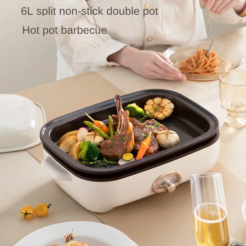 Electric Double-flavor Hot Pot Multifunctional Cooker Kitchen Barbecue Split Electric Boiling Pot Chafing Dish Appareil Cuisine
Electric Double-flavor Hot Pot Multifunctional Cooker Kitchen Barbecue Split Electric Boiling Pot Chafing Dish Appareil Cuisine