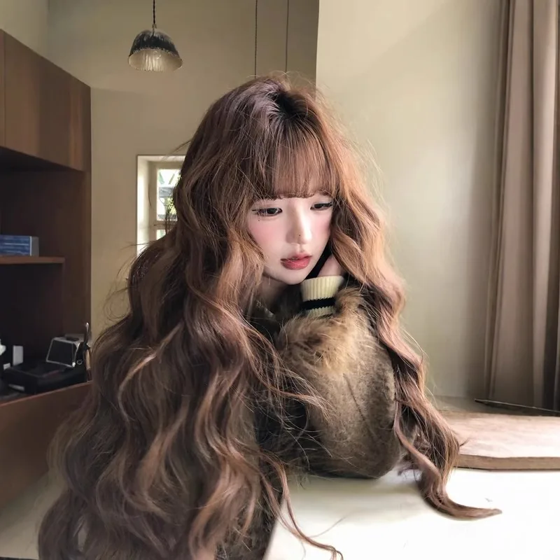 Synthetic wigs for women, autumn-winter brown long curly waves full head wig, extra long curly waves, Lolita style daily length
Synthetic wigs for women, autumn-winter brown long curly waves full head wig, extra long curly waves, Lolita style daily length