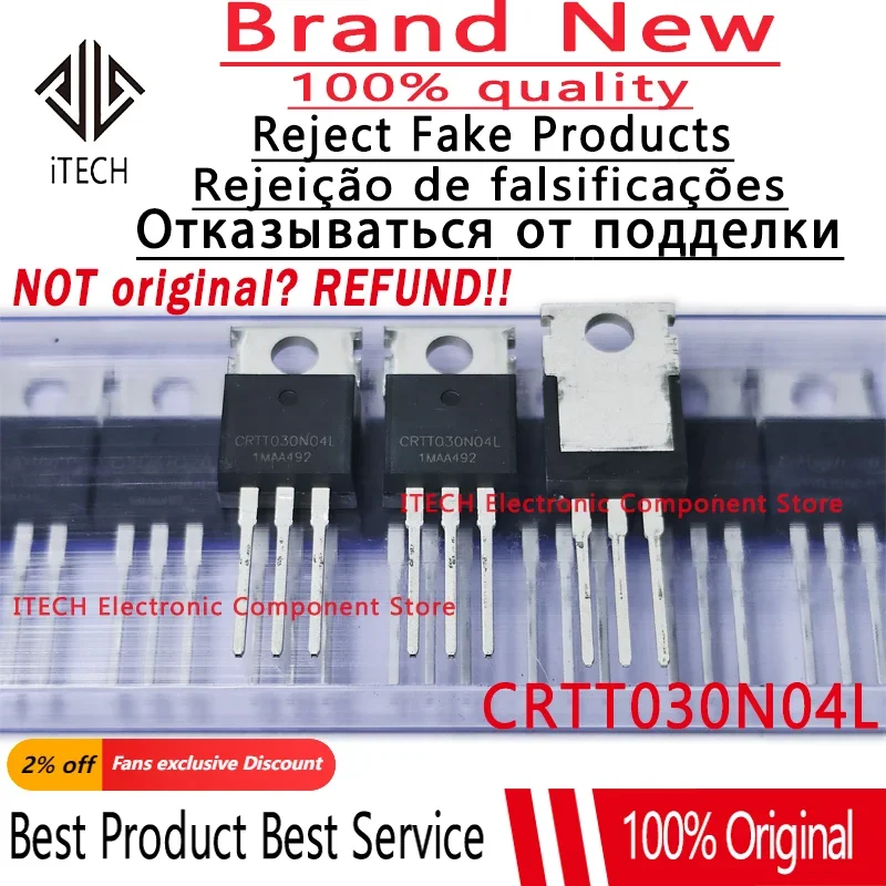 (10-50) шт./лот оригинальный CRTT030N04L 40 в 80 А TT030N04L TO-220 N-канальный Транзистор MOSFET 100% новый и подлинный
(10-50) шт./лот оригинальный CRTT030N04L 40 в 80 А TT030N04L TO-220 N-канальный Транзистор MOSFET 100% новый и подлинный