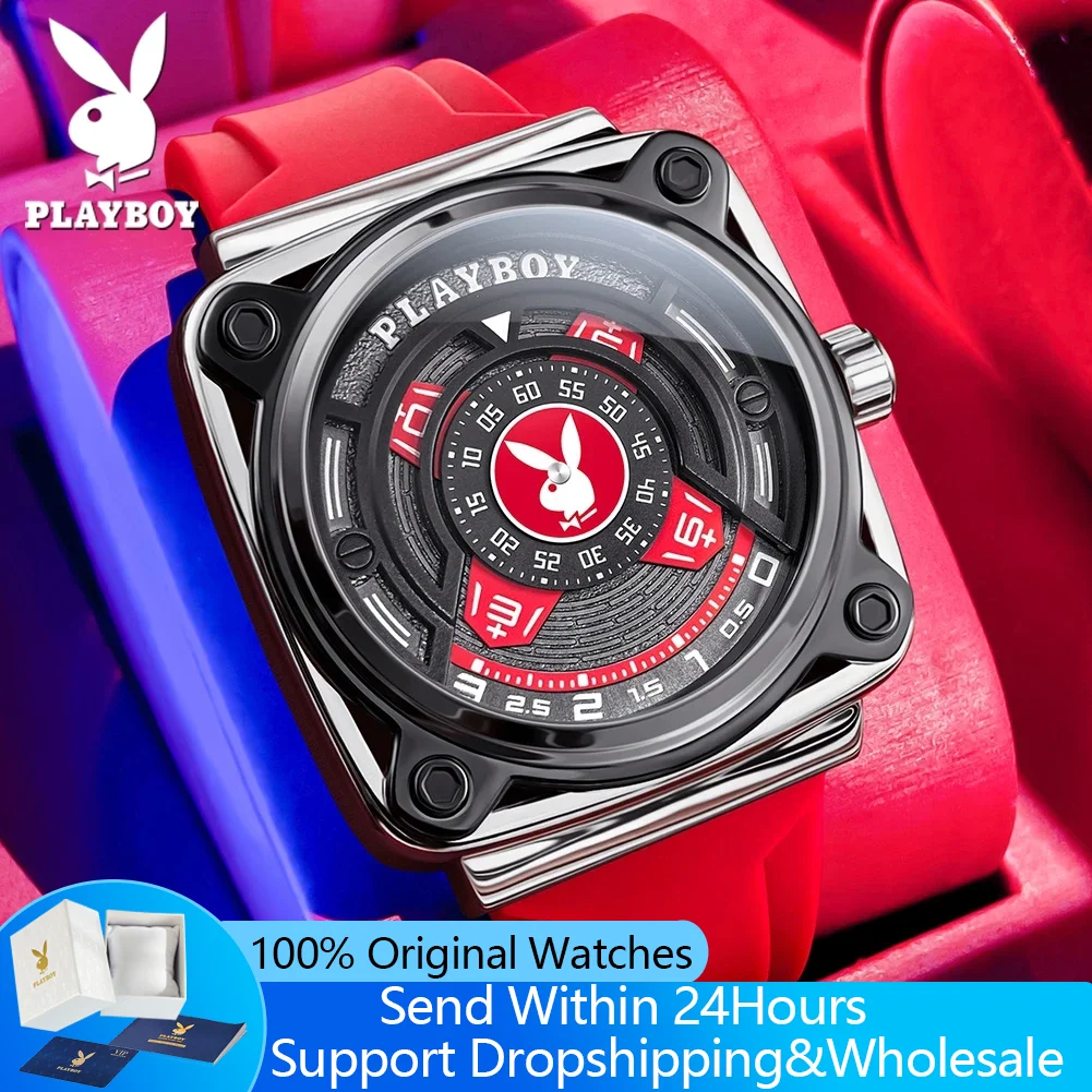 PLAYBOY 3071 Watches Original Brand Import Movement Quartz Watches for Men Fashion Silicone Strap Waterproof Luminous Man Watch
PLAYBOY 3071 Watches Original Brand Import Movement Quartz Watches for Men Fashion Silicone Strap Waterproof Luminous Man Watch