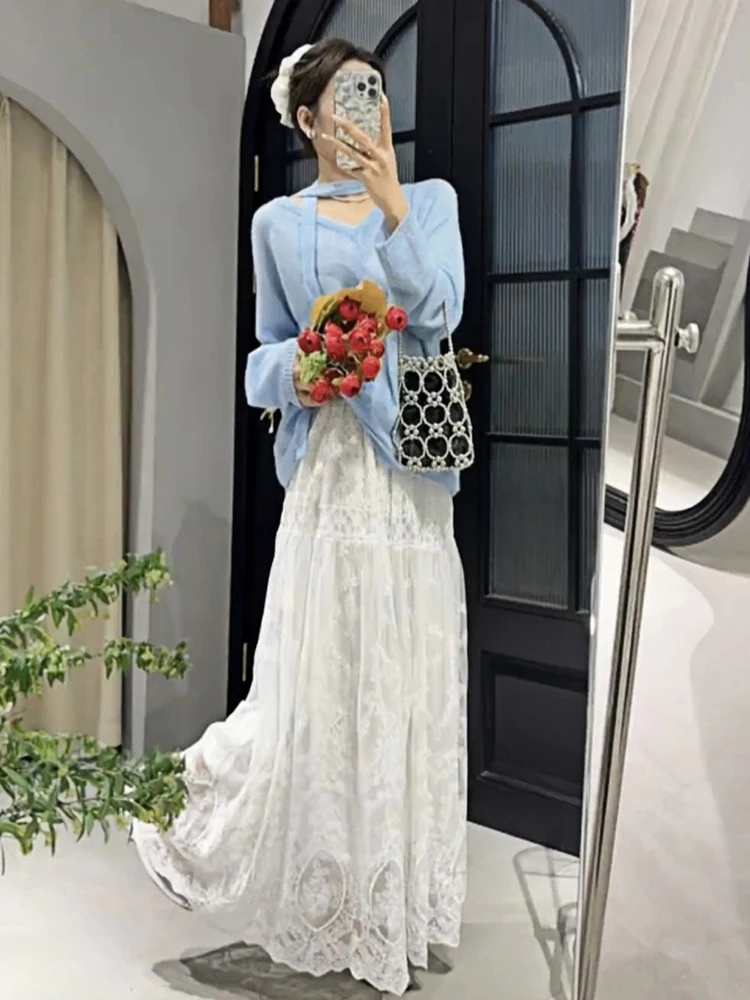 Lace Midi Skirt Women's Spring New Sle Slim High Waist Long Skirt Fairy T f-length Skirt Korean Sle Commute
Lace Midi Skirt Women's Spring New Sle Slim High Waist Long Skirt Fairy T f-length Skirt Korean Sle Commute