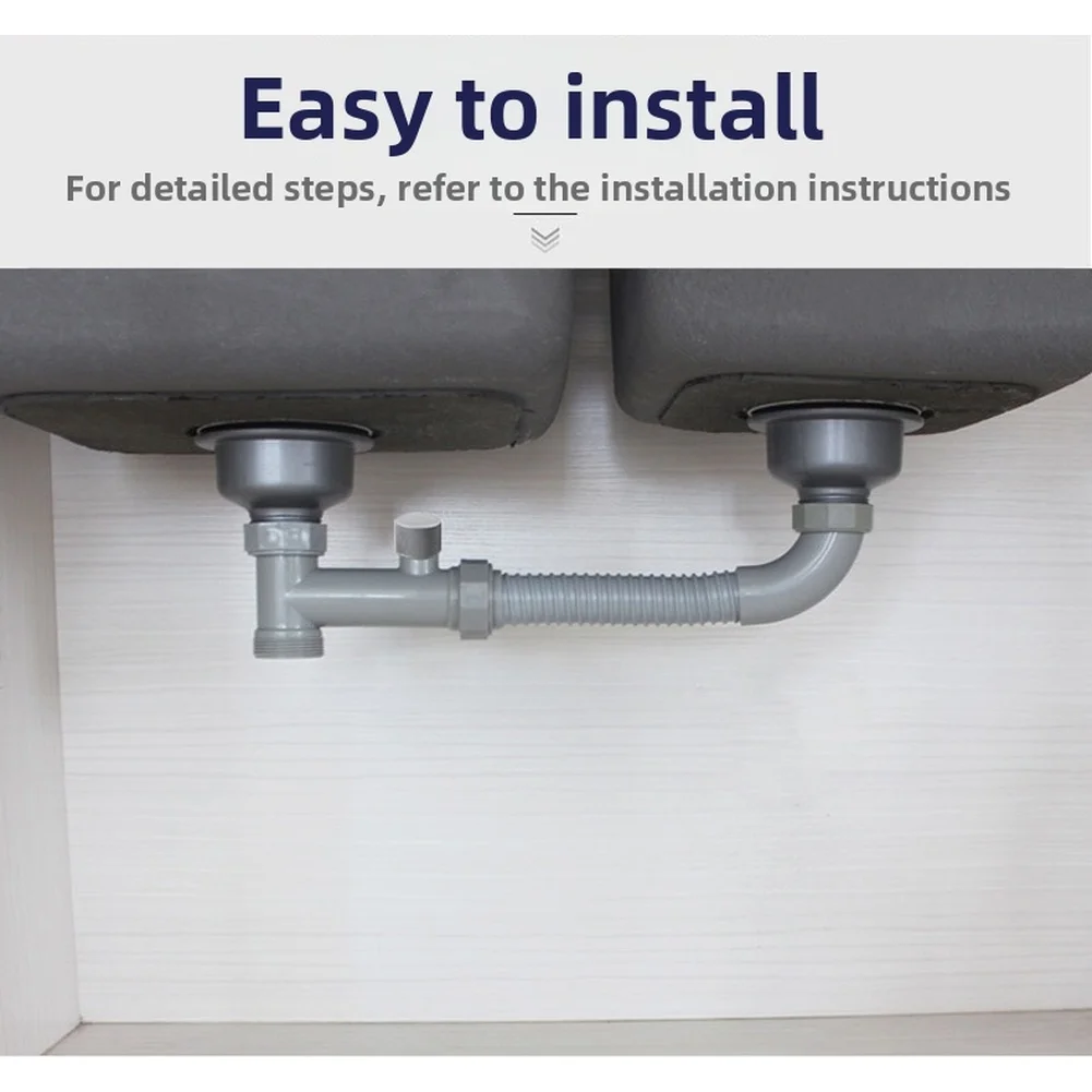 2026 Stainless Steel Kitchen Sink Drainage Pipe 550mm Dual Basin Connector With Wire G1/2 For Home Plumbing Repair Gray
2026 Stainless Steel Kitchen Sink Drainage Pipe 550mm Dual Basin Connector With Wire G1/2 For Home Plumbing Repair Gray