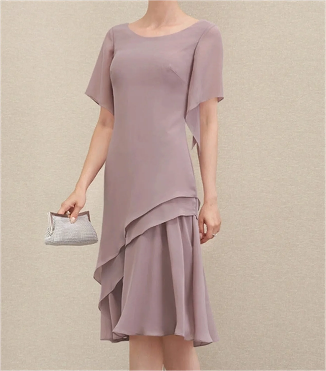 Mother Dress For Bridal Wedding Round Neck Irregular Short Sleeve Zip Design Chiffon Simple And Elegant Evening
Mother Dress For Bridal Wedding Round Neck Irregular Short Sleeve Zip Design Chiffon Simple And Elegant Evening