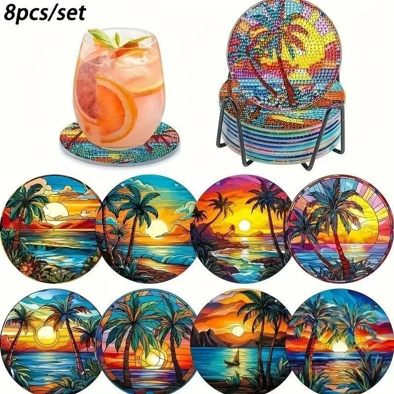 Set of 8 diamond painting coasters with landscape pattern coasters (with stand) - DIY diamond art craft set for home decoration
Set of 8 diamond painting coasters with landscape pattern coasters (with stand) - DIY diamond art craft set for home decoration