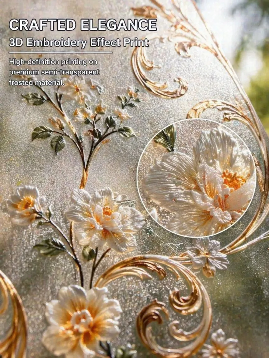 Embroidery Pattern Frosted Privacy Window Film Translucent Light Block Static Cling Removable for Bathroom Glass
Embroidery Pattern Frosted Privacy Window Film Translucent Light Block Static Cling Removable for Bathroom Glass