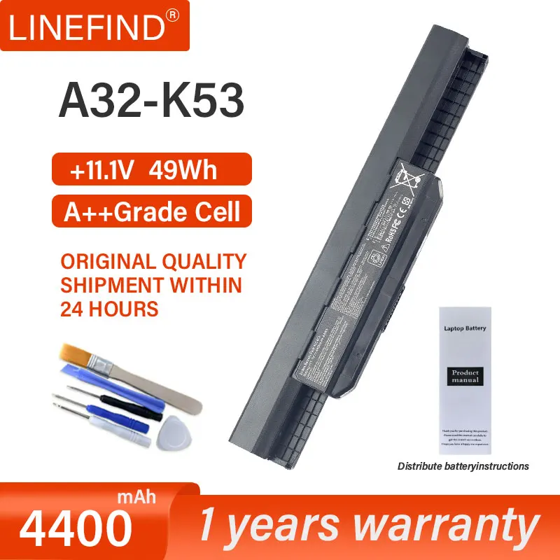 A32-K53 Laptop Battery for Asus K53S K53T X53S X54H K53 K53SD K53SV K53U K53E A53S K43E K43S K43SJ K43SV K43U
A32-K53 Laptop Battery for Asus K53S K53T X53S X54H K53 K53SD K53SV K53U K53E A53S K43E K43S K43SJ K43SV K43U