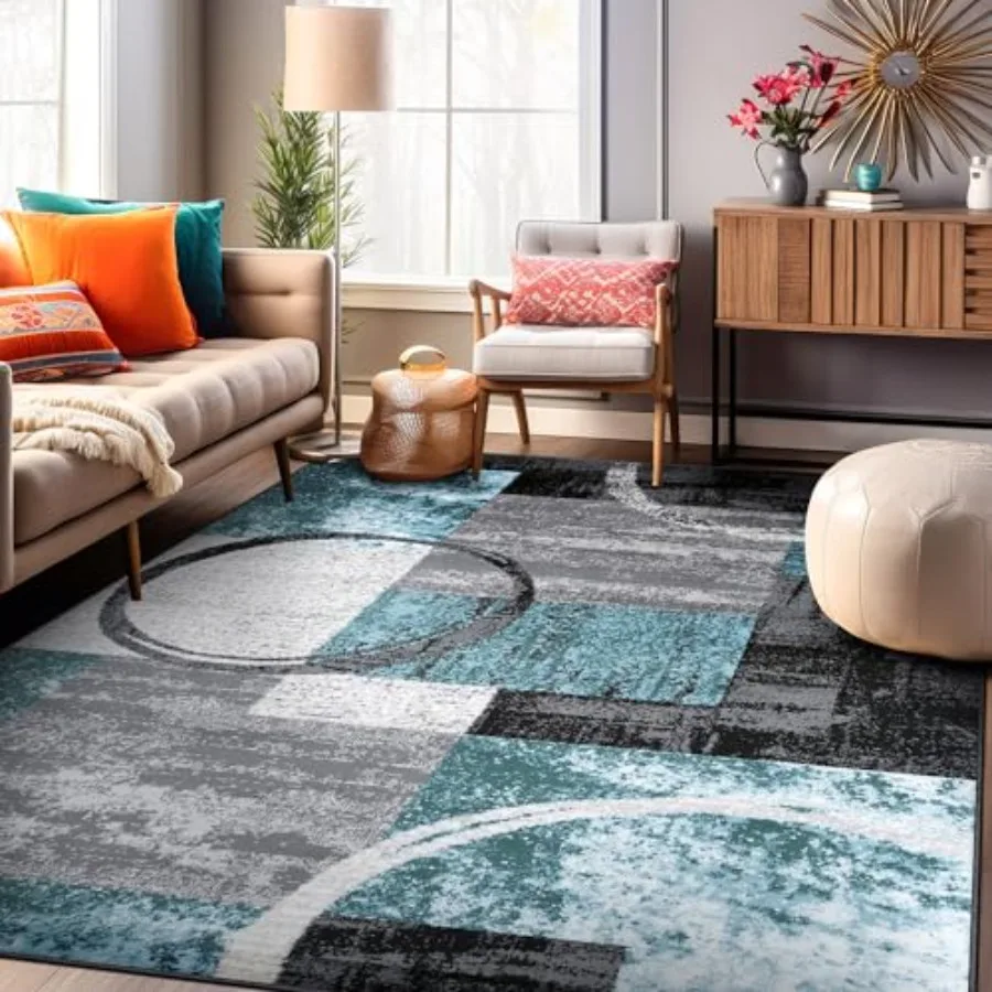 Contemporary circle design area rug for bedroom, living room, dining room; durable fade-resistant polyester; gray; 5'3 x 7'3
Contemporary circle design area rug for bedroom, living room, dining room; durable fade-resistant polyester; gray; 5'3 x 7'3