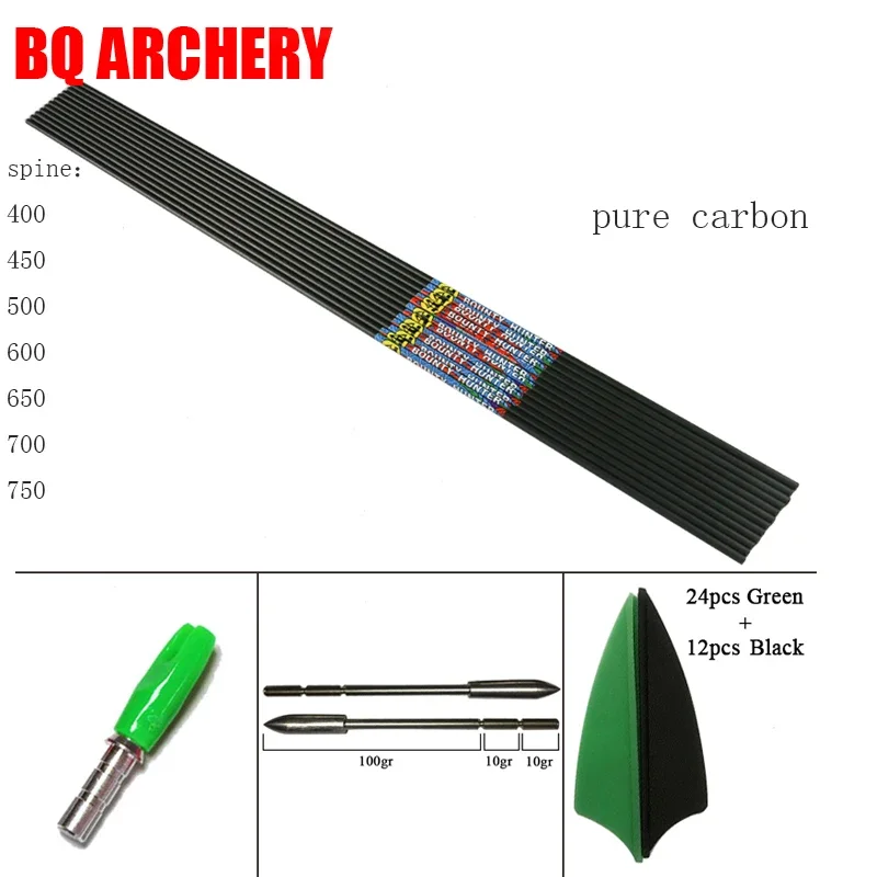 12PCs Pure Carbon Arrow ID3.2 mm for Longbow Shooting Pin Nock X10 120gr Tips Spine 400-1000,
12PCs Pure Carbon Arrow ID3.2 mm for Longbow Shooting Pin Nock X10 120gr Tips Spine 400-1000,