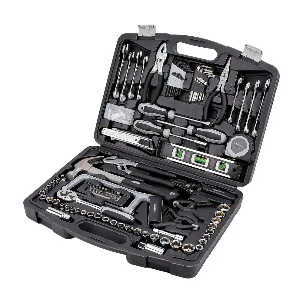 Basics 173Piece General Household Hand Tool Set with Storage Case, Portable Tool Kit for Home Maintenance and Everyday Repairs
Basics 173Piece General Household Hand Tool Set with Storage Case, Portable Tool Kit for Home Maintenance and Everyday Repairs