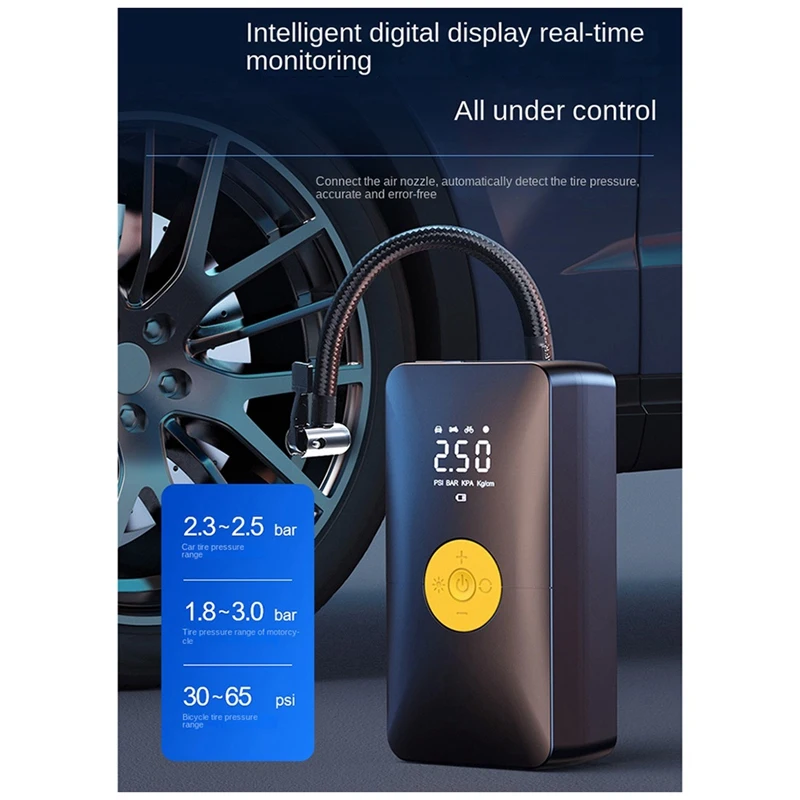 Rechargeable Air Pump Tire Inflator Type-C Portable Compressor Digital Cordless Car Tire Inflator Fit For Bike Ball Inflato
Rechargeable Air Pump Tire Inflator Type-C Portable Compressor Digital Cordless Car Tire Inflator Fit For Bike Ball Inflato