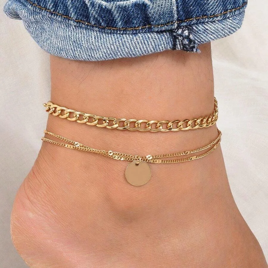 European And American Simple Style, Exquisite Chain, Shiny Round Iron Pendant, Women's Anklet Set
European And American Simple Style, Exquisite Chain, Shiny Round Iron Pendant, Women's Anklet Set