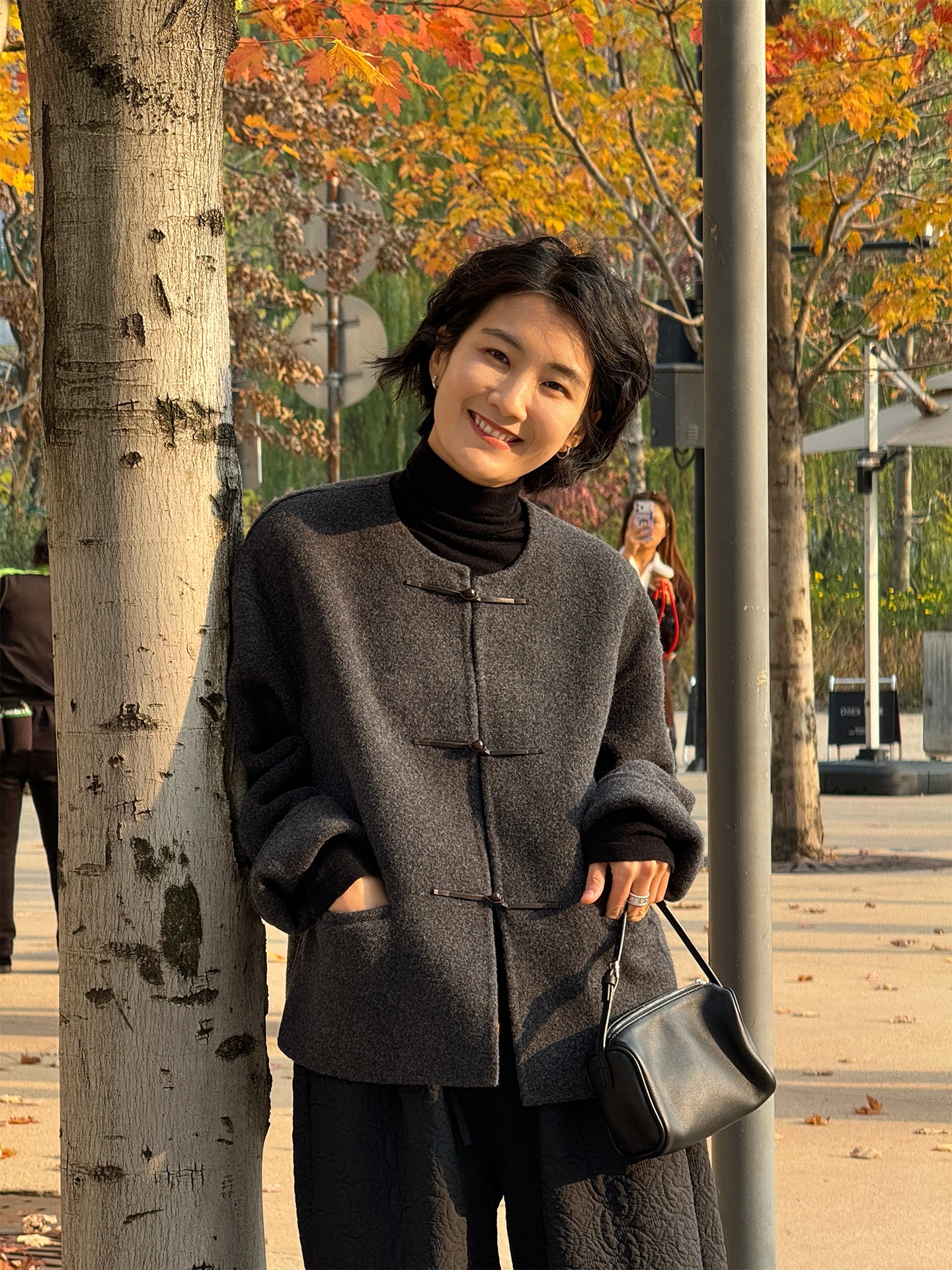 Langqing Double-Faced Woolen Coat Women's Deep ey Chinese Sle Faion Outerwear Warm Long Sve round Ne Open Front
Langqing Double-Faced Woolen Coat Women's Deep ey Chinese Sle Faion Outerwear Warm Long Sve round Ne Open Front