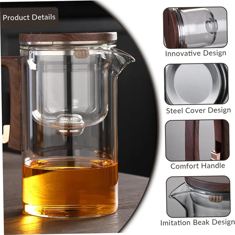 Hot Selling-Water Separation Inner Container Teapot One Click Magnetic Switch Tea Separation Filtration Glasstea Pot Wood Handle
Hot Selling-Water Separation Inner Container Teapot One Click Magnetic Switch Tea Separation Filtration Glasstea Pot Wood Handle