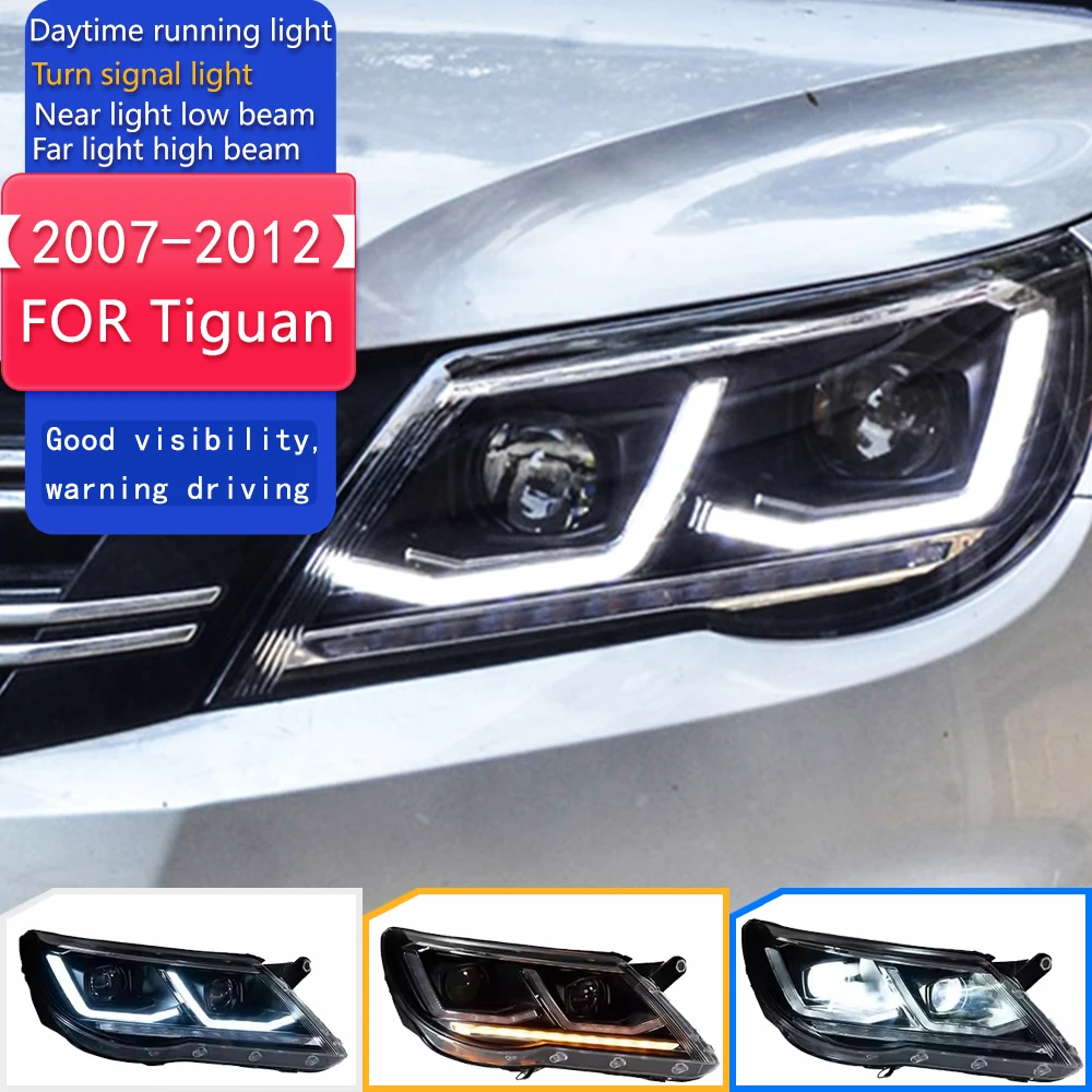 Автомобильный Стайлинг Фара для фар Tiguan 2007-2012 Обновление светодиодных фар Tiguan X Новый светодиодный объектив проектора DRL Сигнал 
Автомобильный Стайлинг Фара для фар Tiguan 2007-2012 Обновление светодиодных фар Tiguan X Новый светодиодный объектив проектора DRL Сигнал