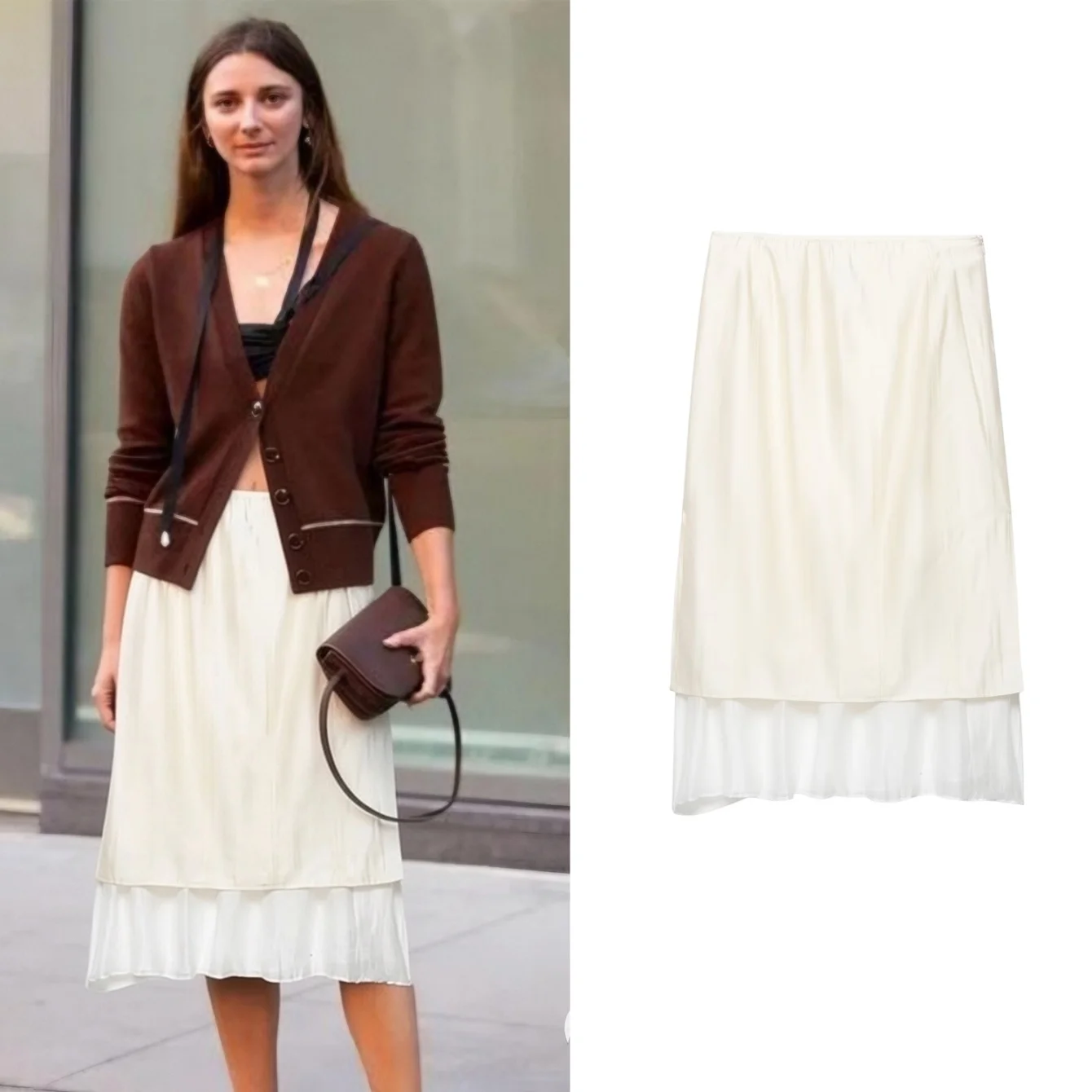 Women's Faionable Midi Skirts Female Spring Casual Spliced Half Skirt Ladies'Chic Elegant Commute High Waist Zipper Skirt
Women's Faionable Midi Skirts Female Spring Casual Spliced Half Skirt Ladies'Chic Elegant Commute High Waist Zipper Skirt