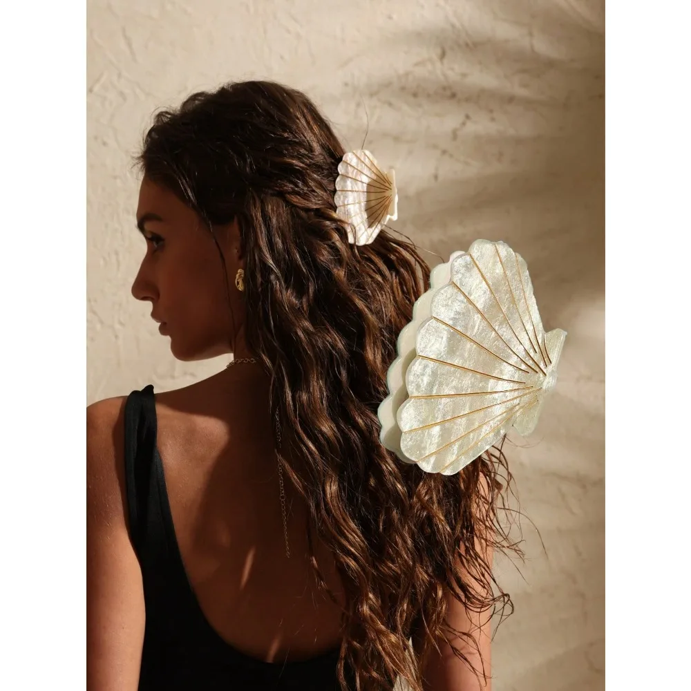 Swim Chiccia 1pc Jumbo 8cm Tropical Seashell Hair Claw Clip, Vibrant Acrylic Non-Slip Beach Claw For Vacation & Boho Style
Swim Chiccia 1pc Jumbo 8cm Tropical Seashell Hair Claw Clip, Vibrant Acrylic Non-Slip Beach Claw For Vacation & Boho Style